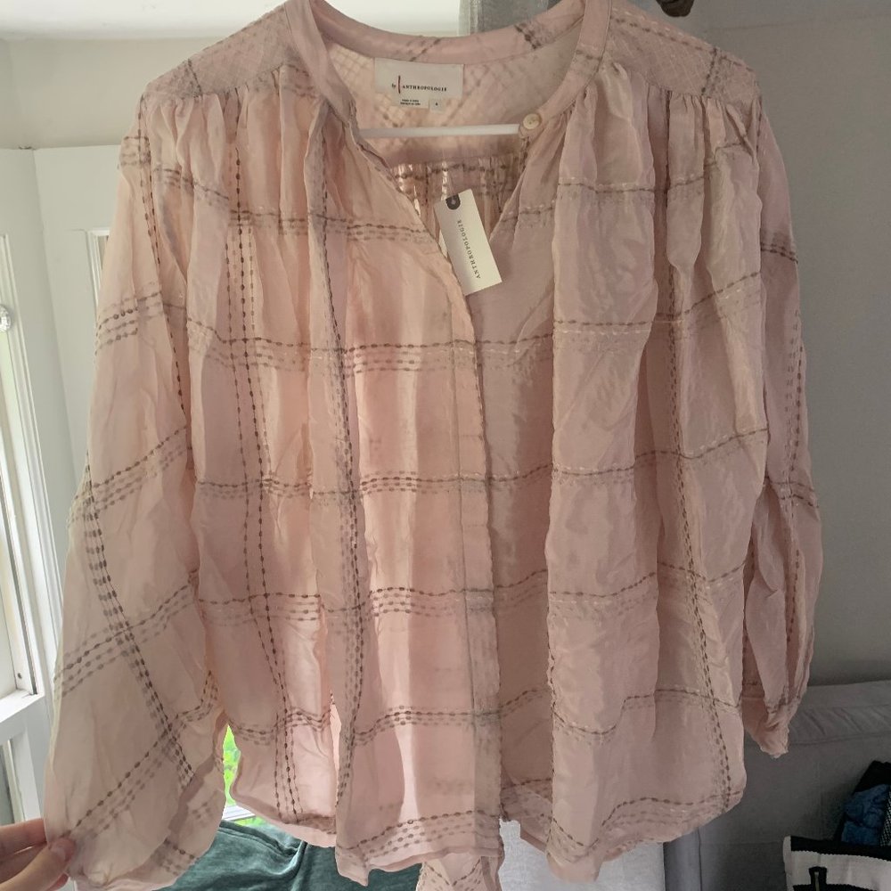 Pink Anthropologie Blouse